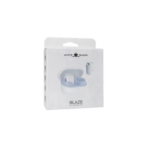 WHITE SHARK GEB-TWS201W BLAZE-W bluetooth fülhallgató mikrofonnal, fehér