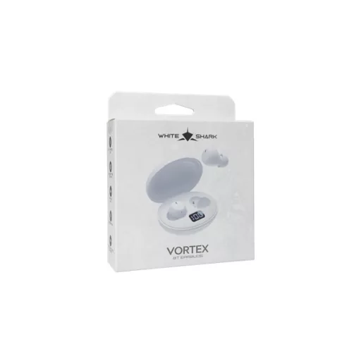 WHITE SHARK GEB-TWS02W VORTEX-W bluetooth fülhallgató, fehér