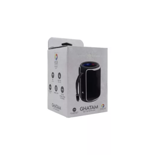 WHITE SHARK GBT-3007B/W GHATAM-B/W BLUETOOTH HANGSZÓRÓ 10W, TWS, fekete, 1500mA, RGB