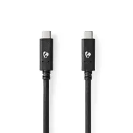   Nedis CCGW64750BK10 USB C - USB C (USB-C) kábel, USB 3.2 Gen 2, 100W, 4K@60Hz, 10 Gbps, hossz 1m