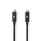 Nedis CCGW64750BK10 USB C - USB C (USB-C) kábel, USB 3.2 Gen 2, 100W, 4K@60Hz, 10 Gbps, hossz 1m