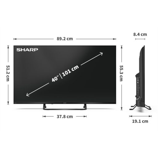 SHARP 40HF3865E 40"/101cm Full HD QLED Google TV, 60hz, 1920x1080, 3xHDMI/2xUSB