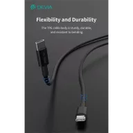   DEVIA USB-C - USB C (Type-C) ADAT ÉS TÖLTŐKÁBEL - SMART SERIES 100W PD, Fekete, 1,5m