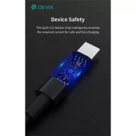   DEVIA USB-C - USB C (Type-C) ADAT ÉS TÖLTŐKÁBEL - SMART SERIES 100W PD, Fekete, 1,5m