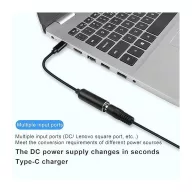   BLACKBIRD Töltőkábel PD65W USB-C male to DC7.9mmx09mm female