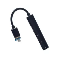   BLACKBIRD Adapter USB3.0/Lightning, 2xUSB, 1xUSB-C, 1xLightning, Fekete