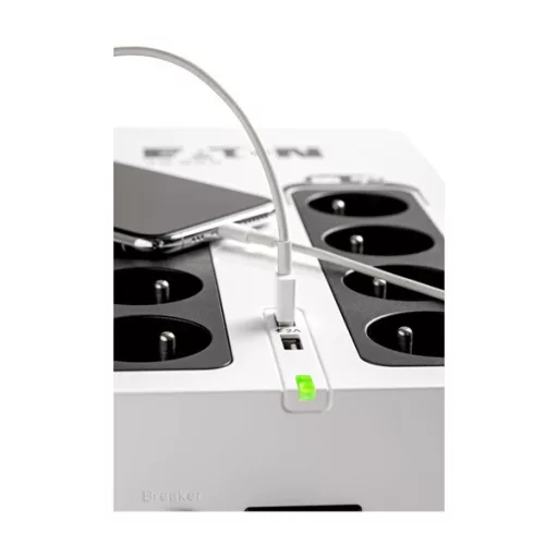 EATON UPS 3S Gen2 UPS DIN, 850VA, 510W, Input: Schuko, Outputs: 8x Schuko, szünetmentes tápegység, USB