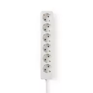  Nedis ESOC630F1WT 6 aljzatos elosztó, 3 m, 3680 W, 16 A, fehér