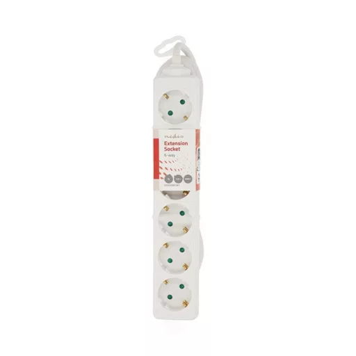 Nedis ESOC630F1WT 6 aljzatos elosztó, 3 m, 3680 W, 16 A, fehér