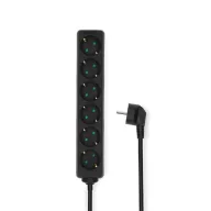   Nedis ESOC630F1BK 6 aljzatos elosztó, 3 m, 3680 W, 16 A, fekete