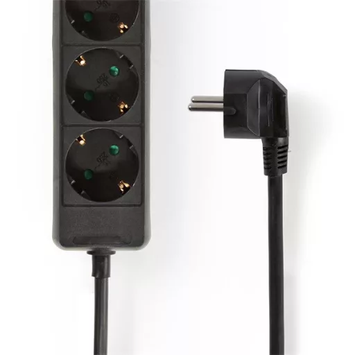 Nedis ESOC630F1BK 6 aljzatos elosztó, 3 m, 3680 W, 16 A, fekete