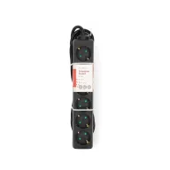   Nedis ESOC630F1BK 6 aljzatos elosztó, 3 m, 3680 W, 16 A, fekete