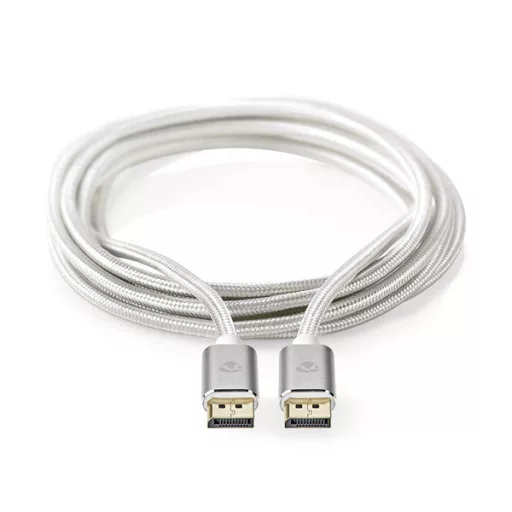 Nedis CCTB37014AL20 DisplayPort 1.4 kábel, displayport dugó - display port dugó, aranyozott csatlakozók, 8K@60Hz, 2m