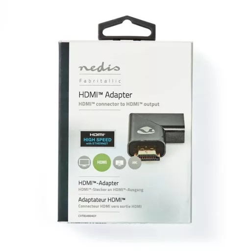 Nedis CVTB34904GY HDMI átalakító adapter, aranyozott, jobbra hajlított, pipa, alumínium borítás