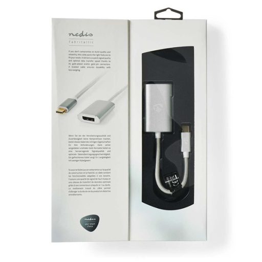 Nedis CCTB64480AL02 USB C (USB-C) - Displayport adapter, aranyozott csatlakozók, USB3.2 Gen 1, 4K@60Hz, 20 cm
