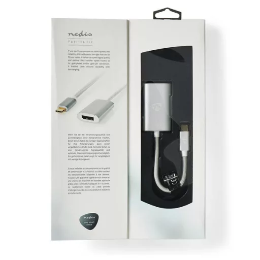 Nedis CCTB64480AL02 USB C (USB-C) - Displayport adapter, aranyozott csatlakozók, USB3.2 Gen 1, 4K@60Hz, 20 cm