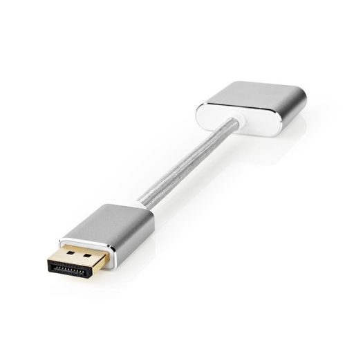 Nedis CCTB37250AL02 Displayport dugó - DVI-D 24+1-Tűs aljzat adapter, aranyozott csatlakozók, 1080p, 20 cm kábel