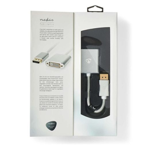 Nedis CCTB37250AL02 Displayport dugó - DVI-D 24+1-Tűs aljzat adapter, aranyozott csatlakozók, 1080p, 20 cm kábel