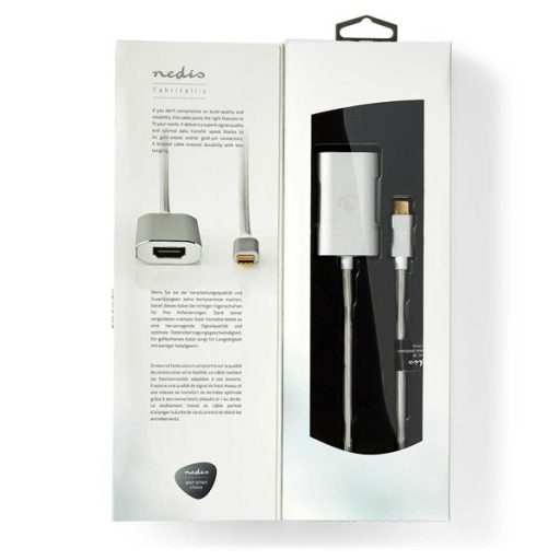 Nedis CCTB64680AL20 USB-C adapter 3.2 Gen 1, aktív tápcsatlakozás, USB C dugó - HDMI aljzat, 4K@60Hz, aranyott,  2 m