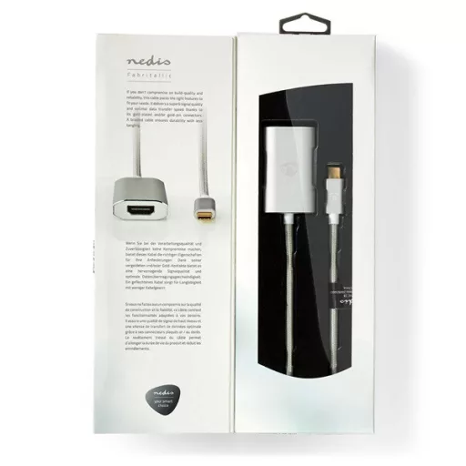 Nedis CCTB64680AL20 USB-C adapter 3.2 Gen 1, aktív tápcsatlakozás, USB C dugó - HDMI aljzat, 4K@60Hz, aranyott,  2 m