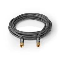   Nedis CSTB41000GY50 F csatlakozós koax kábel, 75 Ohm, 90 dB,  négyszeresen árnyékolt, prémium kivitel, 5m