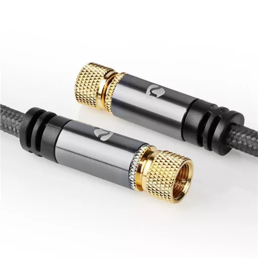 Nedis CSTB41000GY50 F csatlakozós koax kábel, 75 Ohm, 90 dB,  négyszeresen árnyékolt, prémium kivitel, 5m
