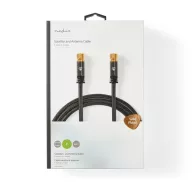   Nedis CSTB41000GY50 F csatlakozós koax kábel, 75 Ohm, 90 dB,  négyszeresen árnyékolt, prémium kivitel, 5m
