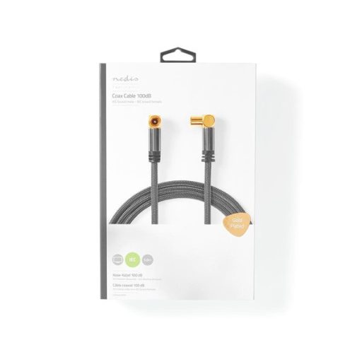 Nedis CSTB40015WT50 koax RF kábel, koax férfi (dugó), koax nő (aljzat), 75 Ohm, Négyszeresen árnyékolt, 5m