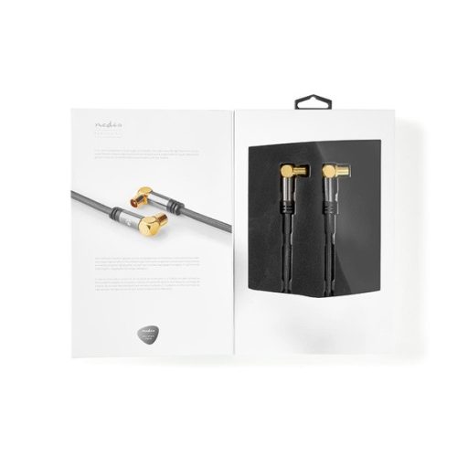 Nedis CSTB40015WT50 koax RF kábel, koax férfi (dugó), koax nő (aljzat), 75 Ohm, Négyszeresen árnyékolt, 5m