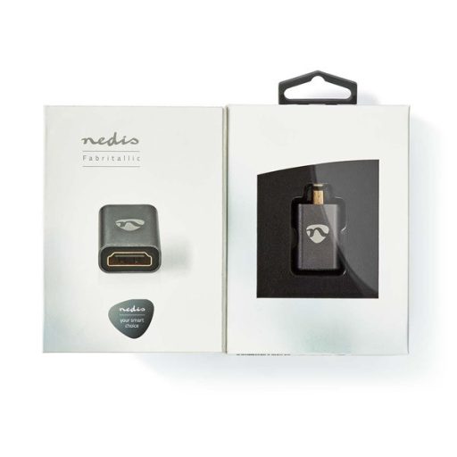 Nedis CVTB34907GY micro HDMI - HDMI adapter, 4K@60Hz, aranyozott, alumínium ház