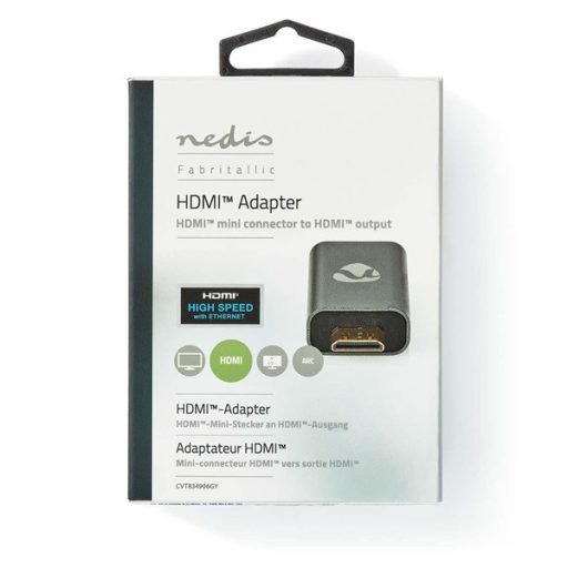 Nedis CCVTB34906GY mini HDMI - HDMI adapter, 4K@60Hz, aranyozott, alumínium ház