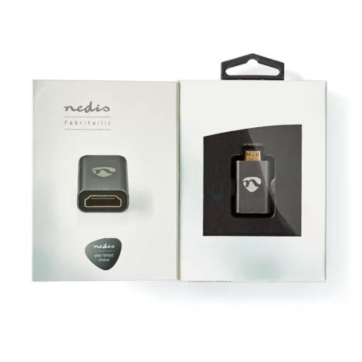 Nedis CCVTB34906GY mini HDMI - HDMI adapter, 4K@60Hz, aranyozott, alumínium ház