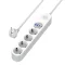 COLORWAY Hálózati elosztó, CW-CHE44PDW, 4 dugalj, 4xUSB (Type-C 2PD20W + 2USB QC3.0) (20 W), 2 m, fehér