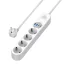COLORWAY Hálózati elosztó, CW-CHE44PDW, 4 dugalj, 4xUSB (Type-C 2PD20W + 2USB QC3.0) (20 W), 2 m, fehér