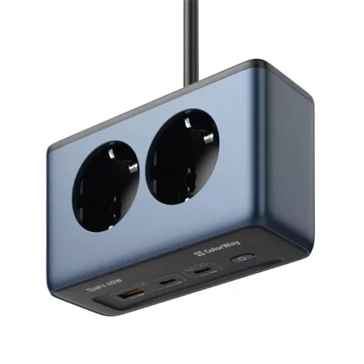COLORWAY Hálózati és USB elosztó, 2 dugalj, 2x220V/1xUSB-A/2xUSB-C (GaN45W)