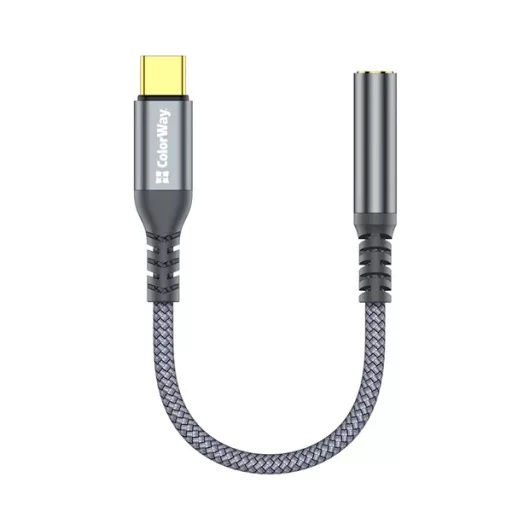COLORWAY Adapter USB-C - 3.5 mm Female Audio, 14 cm, Szürke (CW-AD-CJ)