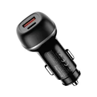   COLORWAY Autós töltő, CW-CHA067PD-BK, 2xUSB (Type-C PD45W + USB QC3.0 18W) (63W), fekete