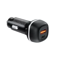   COLORWAY Autós töltő, CW-CHA067PD-BK, 2xUSB (Type-C PD45W + USB QC3.0 18W) (63W), fekete