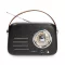 Nedis RDFM2600BK retró FM rádió, Bluetooth® 5.4, AUX bemenet, USB port, 1500 mAh-s lítium-ion akkumulátor