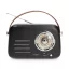 Nedis RDFM2600BK retró FM rádió, Bluetooth® 5.4, AUX bemenet, USB port, 1500 mAh-s lítium-ion akkumulátor