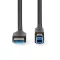 Nedis CCGB61100BK20 USB 3.2 Gen 1 | USB-A Dugasz - USB-B Dugasz | 5 Gbps | Nikkelezett | 2,00 m