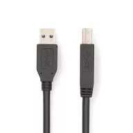   Nedis CCGB61100BK20 USB 3.2 Gen 1 | USB-A Dugasz - USB-B Dugasz | 5 Gbps | Nikkelezett | 2,00 m