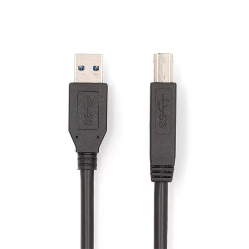Nedis CCGB61100BK20 USB 3.2 Gen 1 | USB-A Dugasz - USB-B Dugasz | 5 Gbps | Nikkelezett | 2,00 m