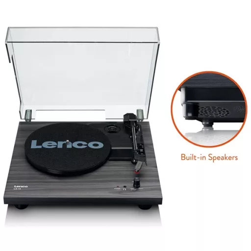 Lenco LS-10BK lemezjátszó beépített hangszórókkal, MDF ház