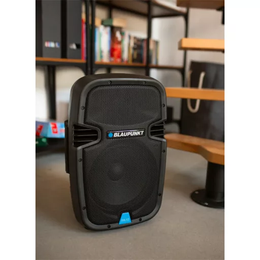 BLAUPUNKT PA12 Bluetooth hangszóró, karaoke funkció,  1 mikrofon, USB, 650W, Fekete (RTVBLAS004)