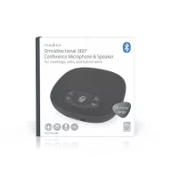   Nedis MICCWS126BK konferencia mikrofon, Bluetooth, mikrofon hatótávolsága: 10 m, akkumulátorról  / USB-ről táplált
