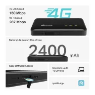 TP-LINK 3G/4G Modem + Wireless Router N-es 300Mbps, M7005