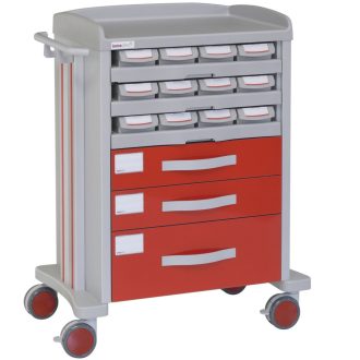   Drug distribution trolley IC005 12 medicine drawers + 3 drawers