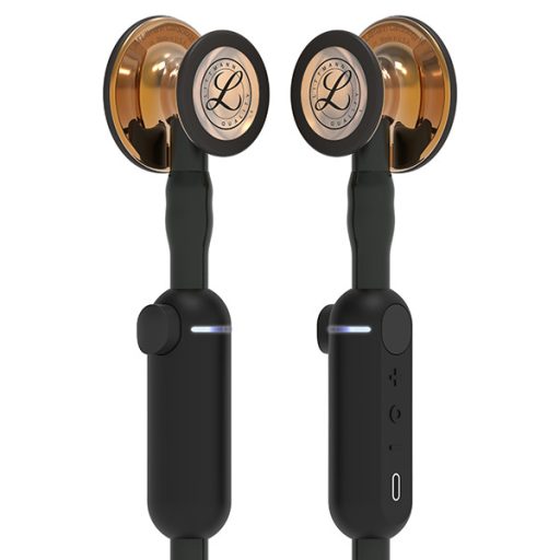 3M™ Littmann® CORE digital phonendoscope, 8863 black high gloss copper earpiece 69cm