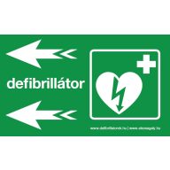 Defibrillator-Anzeige Kunststofftafel Pfeil links/Querformat